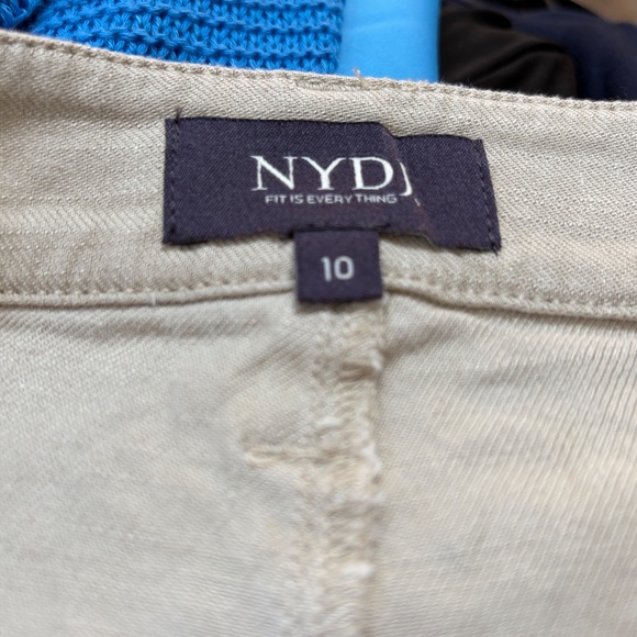 NYDJ Cream Wide-Leg Crop Pants | Stretch Linen | Lift Tuck® | Flattering Fit - Picture 4 of 8